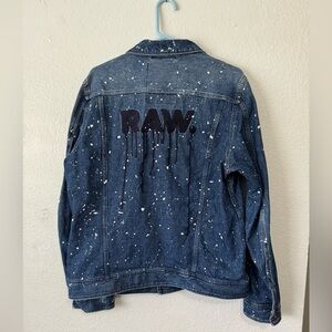 G Star Raw Deconstructed 3D Slim Art Denim Jacket Size XL Distressed Stitched